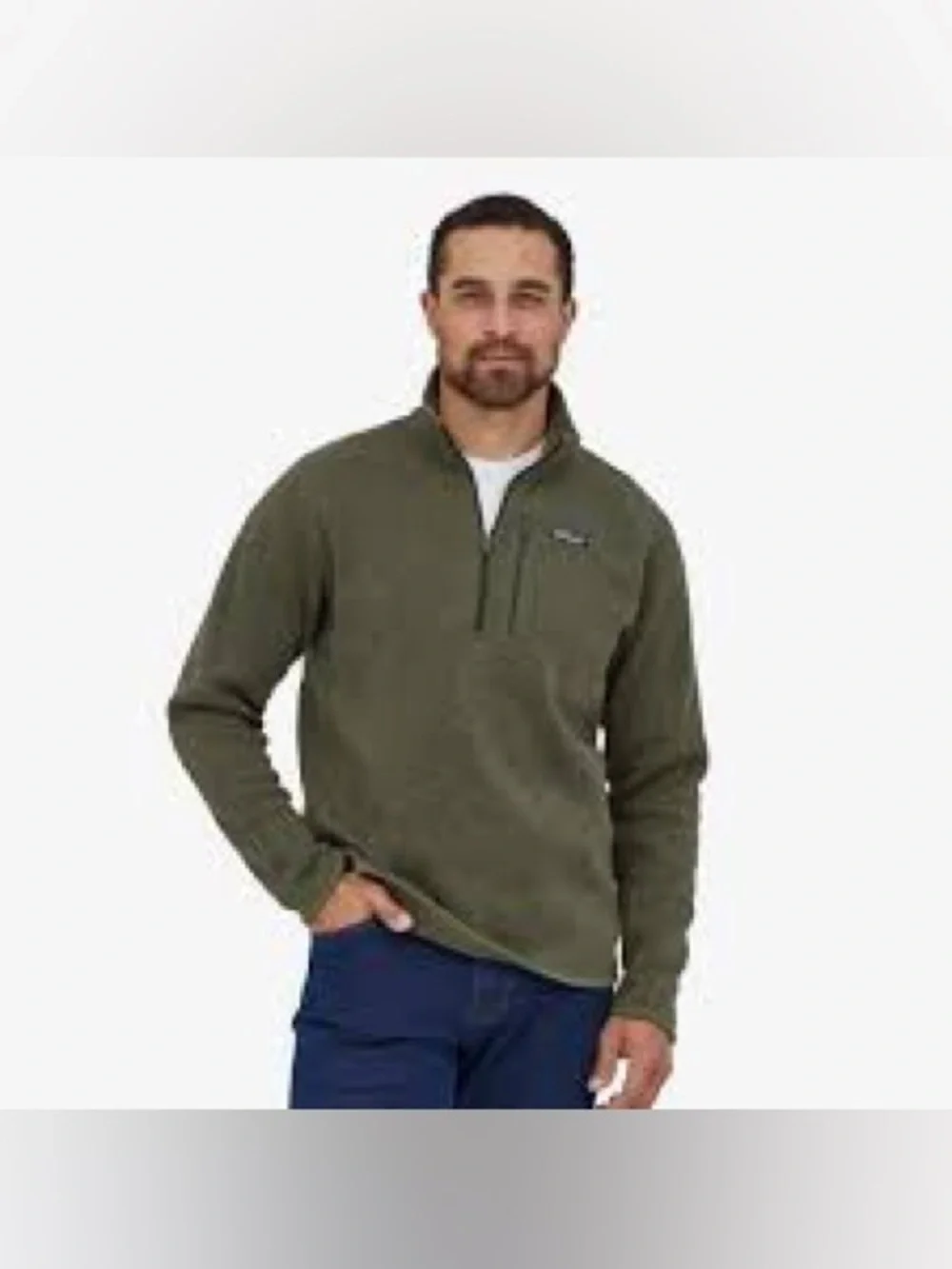 Patagonia Olive Green Quarter-Zip Fleece Pullover